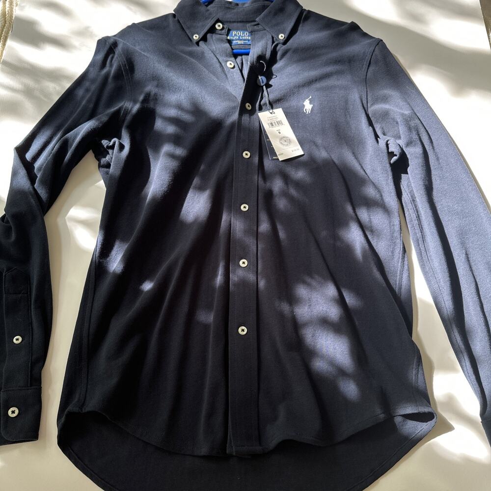 Polo Ralph Lauren Shirt Mens S Blue Featherweight Mesh Button Up Classic Fit NWT